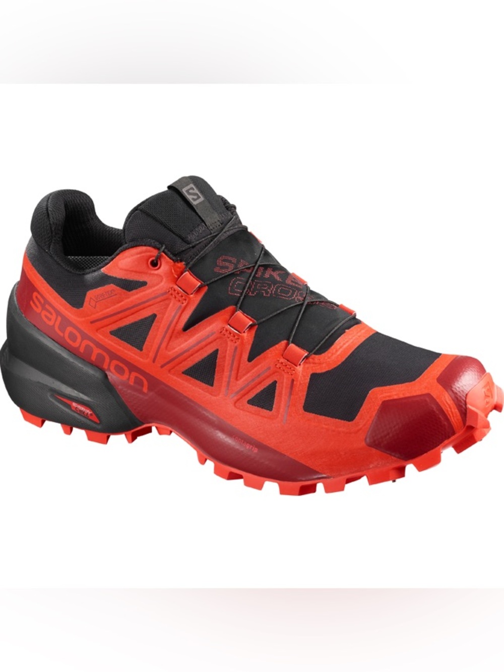 Salomón Spikecross 5 GTX Winter Trail Running Shoes GORE TEX Red Black 6/7